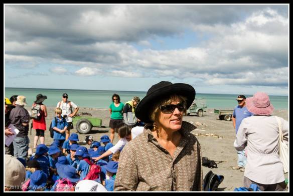 Sth Wairarapa Biodiversity Group legend Heather hiding behind her sunnies